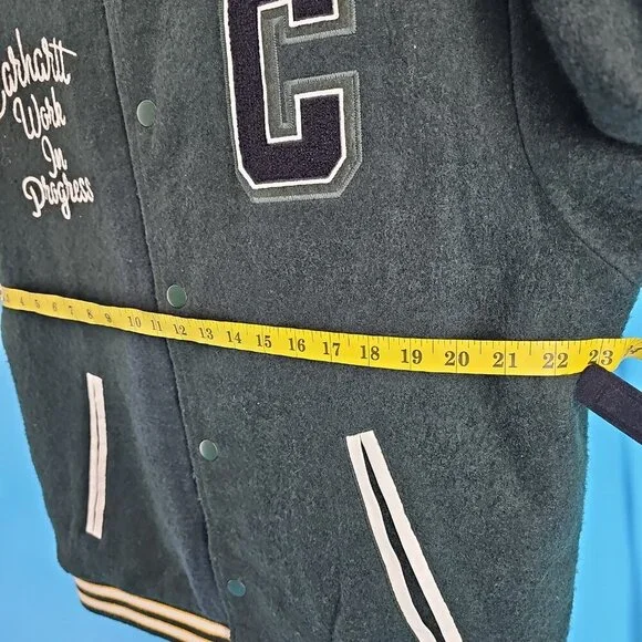 ✨ Carhartt WIP Pembroke Varsity Jacket – Embroidered Wool Letterman – Size XL ✨ - Picture 7 of 11